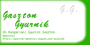 gaszton gyurnik business card